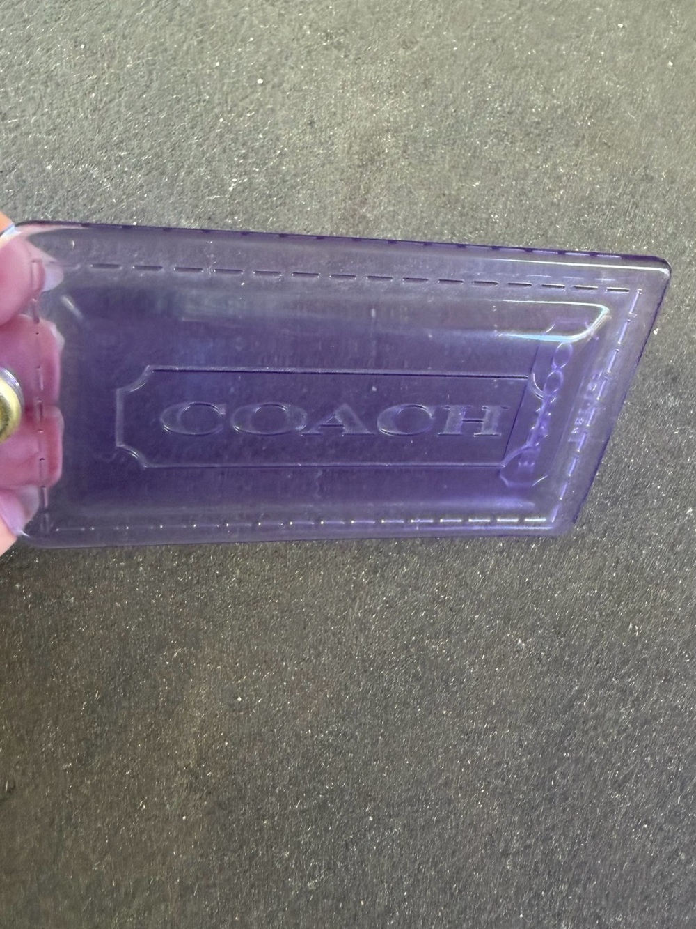 Coach Purple Hang Tag Bag Charm Keychain Fob - Picture 3 of 6